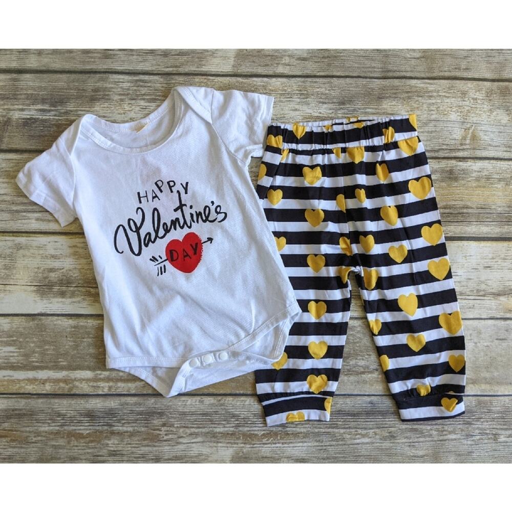 NWT Valentine's Day Baby Outfit 2 piece sz 3-6